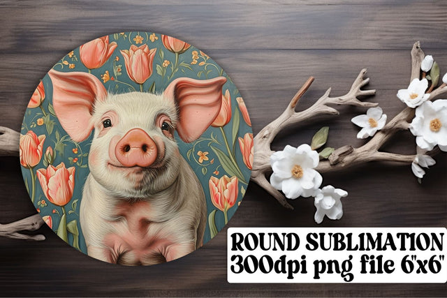 Flower and Animal Circle Ornaments Sublimation afrosvg 