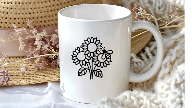 Flower and Bumble Bee SVG | Cute Spring Garden Design | Cricut Silhouette Ready SVG So Fontsy VIP Design Shop 