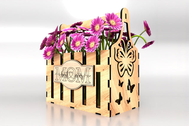 Flower Basket for Mother's Day SVG LaserCutano 