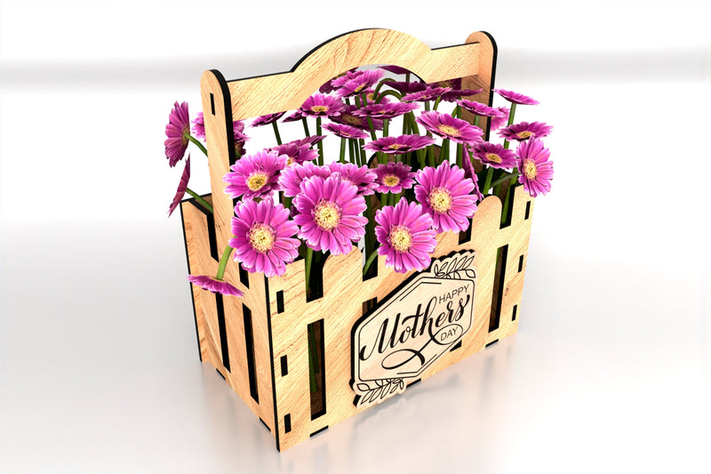 Flower Basket - Happy Mother's Day SVG LaserCutano 