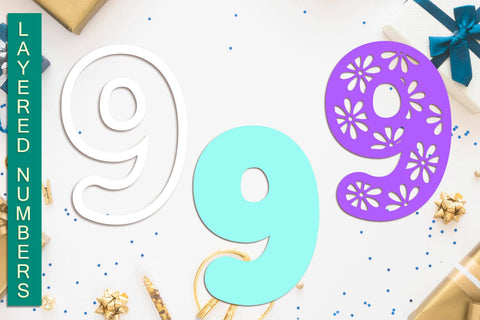Flower Birthday numbers svg, Birthday Cake topper laser cut files SVG AnastasiyaArtDesign 