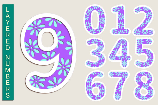 Flower Birthday numbers svg, Birthday Cake topper laser cut files SVG AnastasiyaArtDesign 