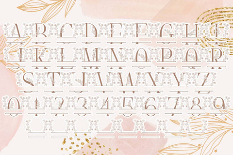 Flower Bloom Line Monogram Font Dm Letter Studio 