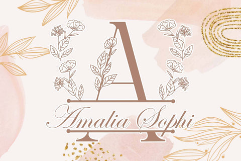 Flower Bloom Line Monogram Font Dm Letter Studio 