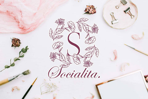 Flower Bloom Monogram Font Dm Letter Studio 