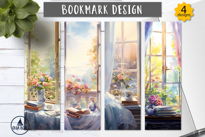 Flower book bookmark | Floral bookmark sublimation Sublimation Olga Boat Design 
