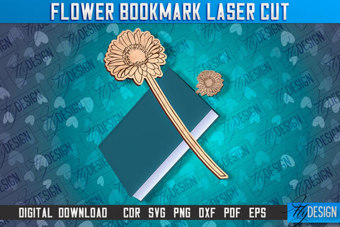 Flower Bookmark Laser Cut | Bookmark Laser Cut Design | CNC Files SVG Fly Design 