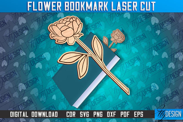Flower Bookmark Laser Cut | Bookmark Laser Cut Design | CNC Files SVG Fly Design 