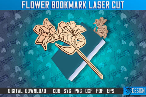Flower Bookmark Laser Cut | Bookmark Laser Cut Design | CNC Files SVG Fly Design 