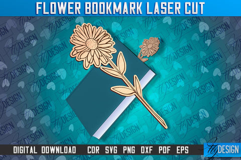 Flower Bookmark Laser Cut | Bookmark Laser Cut Design | CNC Files SVG Fly Design 