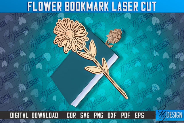 Flower Bookmark Laser Cut | Bookmark Laser Cut Design | CNC Files SVG Fly Design 