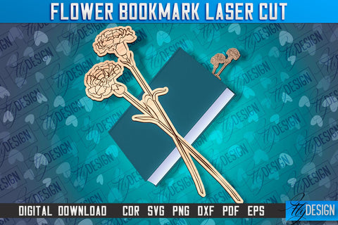 Flower Bookmark Laser Cut | Bookmark Laser Cut Design | CNC Files SVG Fly Design 