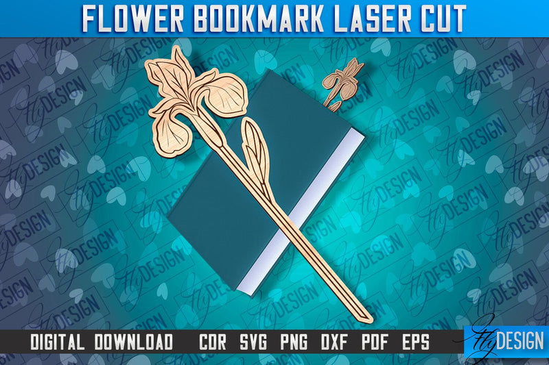 Flower Bookmark Laser Cut | Bookmark Laser Cut Design | CNC Files SVG Fly Design 
