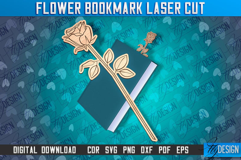 Flower Bookmark Laser Cut | Bookmark Laser Cut Design | CNC Files SVG Fly Design 
