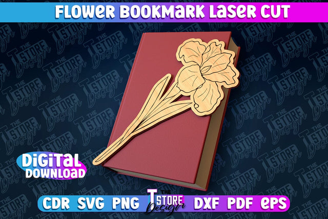 Flower Bookmark Laser Cut | Bookmark Laser Cut Design | CNC Files SVG The T Store Design 