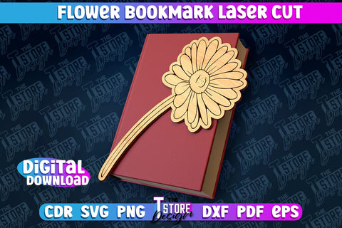 Flower Bookmark Laser Cut | Bookmark Laser Cut Design | CNC Files SVG The T Store Design 