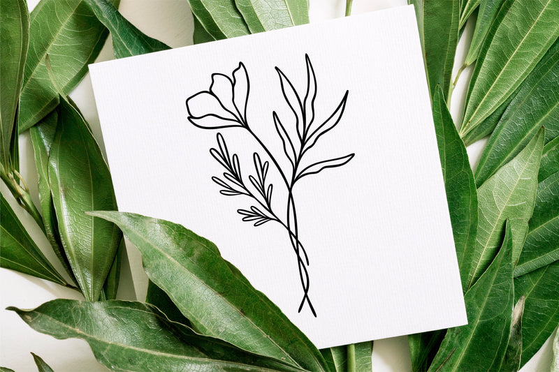 Flower Bouquet Line Art SVG RFCreative 