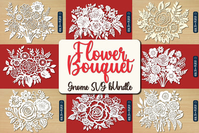 Flower Bouquet Paper Cut Design SVG Bundle SVG MD JOYNAL ABDIN 