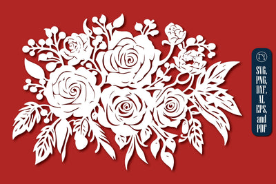 Flower Bouquet Paper Cut Design SVG SVG MD JOYNAL ABDIN 