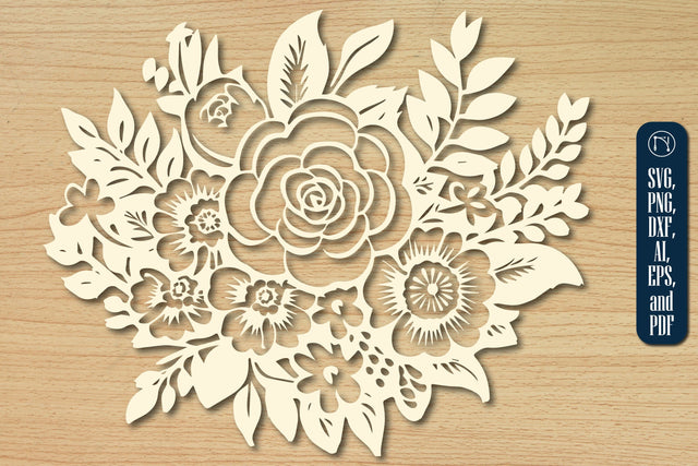Flower Bouquet Paper Cut Design SVG SVG MD JOYNAL ABDIN 