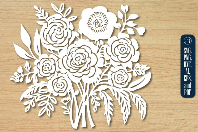 Flower Bouquet Paper Cut Design SVG SVG MD JOYNAL ABDIN 