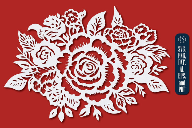 Flower Bouquet Paper Cut Design SVG SVG MD JOYNAL ABDIN 