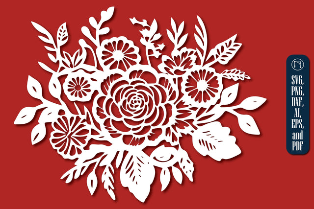 Flower Bouquet Paper Cut Design SVG SVG MD JOYNAL ABDIN 
