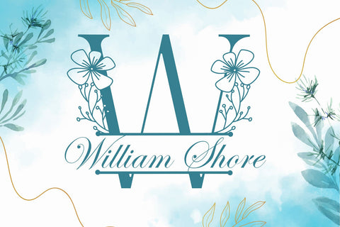 Flower Buds Line Monogram Font Dm Letter Studio 