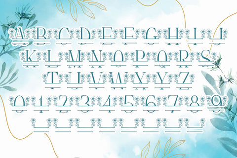 Flower Buds Line Monogram Font Dm Letter Studio 