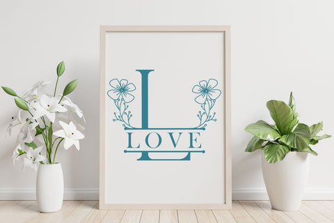 Flower Buds Line Monogram Font Dm Letter Studio 