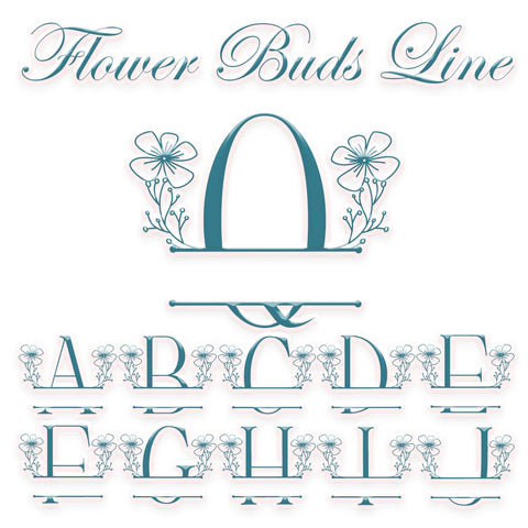 Flower Buds Line Monogram Font Dm Letter Studio 