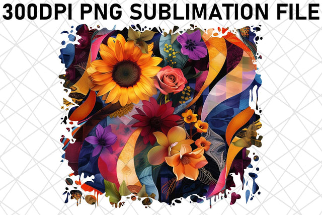 Flower Burst Sublimation Design Vibrant Color Sublimation afrosvg 