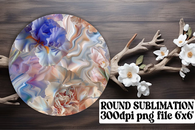 Flower Cascade Ornaments Car Coaster Design Keychain PNG Sublimation afrosvg 