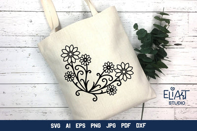 Flower Corner PNG, Floral Corner Decorative Element. SVG Elinorka 