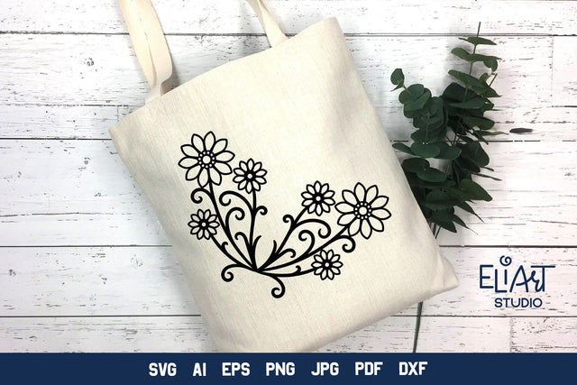 Flower Corner PNG, Floral Corner Decorative Element. SVG Elinorka 