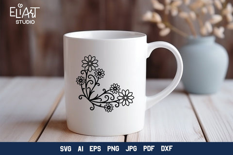 Flower Corner PNG, Floral Corner Decorative Element. SVG Elinorka 