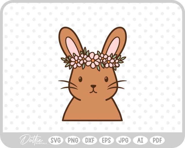 Flower Crown Bunny SVG DottieDigitals 
