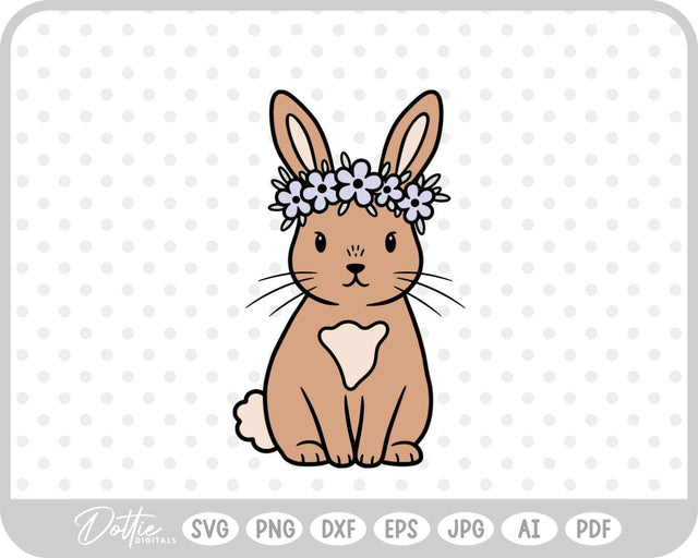 Flower Crown Bunny SVG DottieDigitals 