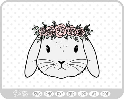 Flower Crown Bunny SVG DottieDigitals 