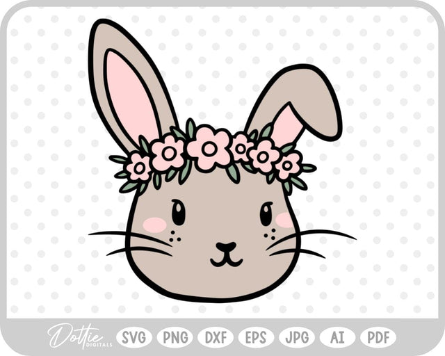 Flower Crown Bunny SVG DottieDigitals 