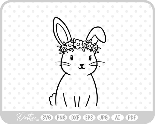 Flower Crown Bunny SVG DottieDigitals 