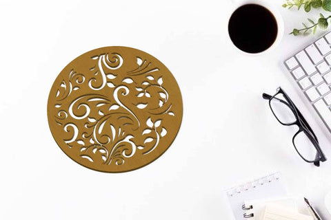 Flower Cupcoasters Bundle, Onelayered Template SVG LaserCutano 