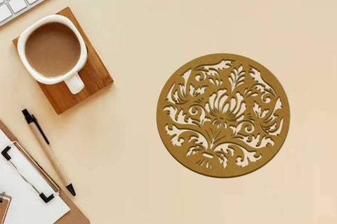 Flower Cupcoasters Bundle, Onelayered Template SVG LaserCutano 