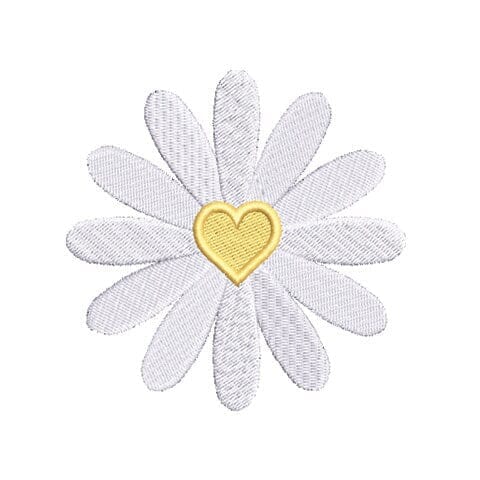 Flower Daisy with Heart Machine Embroidery Design Embroidery/Applique DESIGNS Creatively Embroidery 