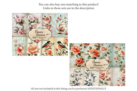 Flower Dreams Junk Journal Pages | Floral Ephemera SVG GlamArtZhanna 