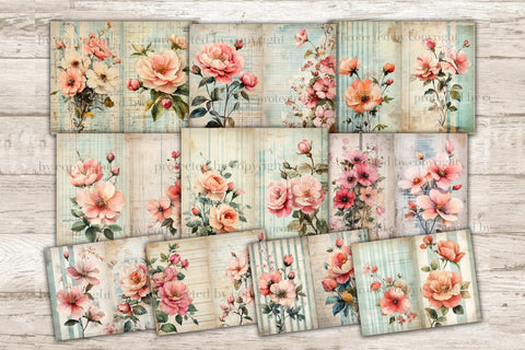 Flower Dreams Junk Journal Pages | Floral Ephemera SVG GlamArtZhanna 