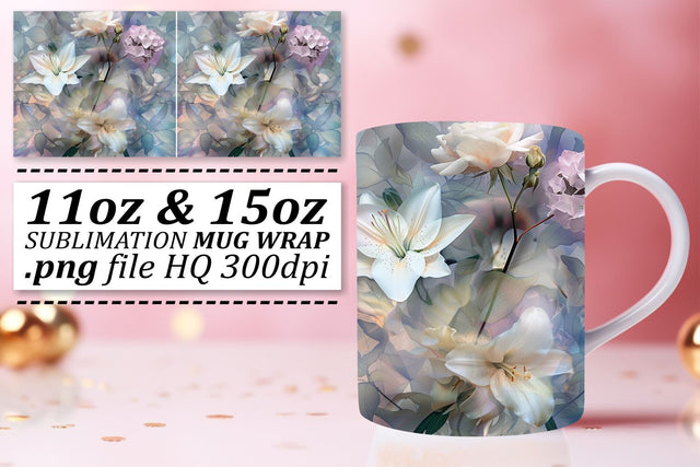 Flower Fantasy Mug Wrap Sublimation afrosvg 