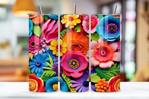 Flower Festival Tumbler Wrap, Seamless Design PNG, Floral Fiesta Tumbler Wrap, Seamless PNG Design Sublimation FloridPrintables 