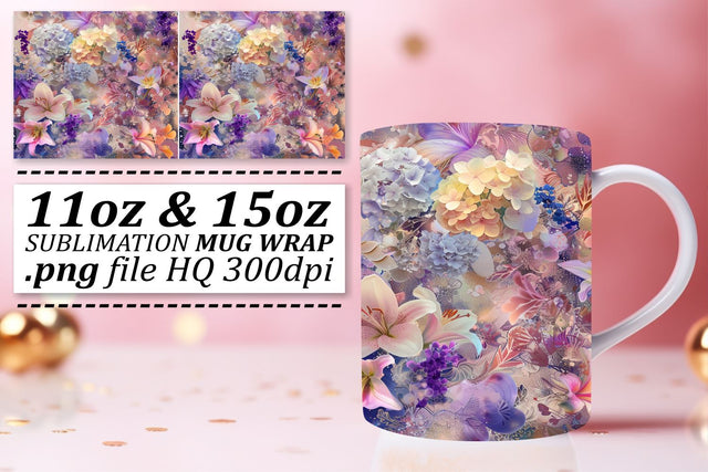 Flower Festivity Mug Decor Sublimation afrosvg 