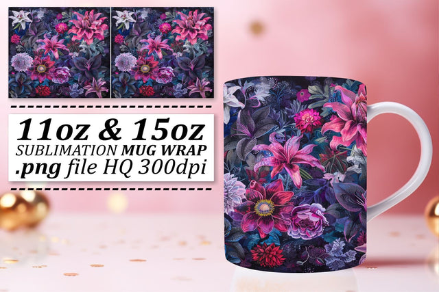 Flower Festivity Mug Design Sublimation afrosvg 